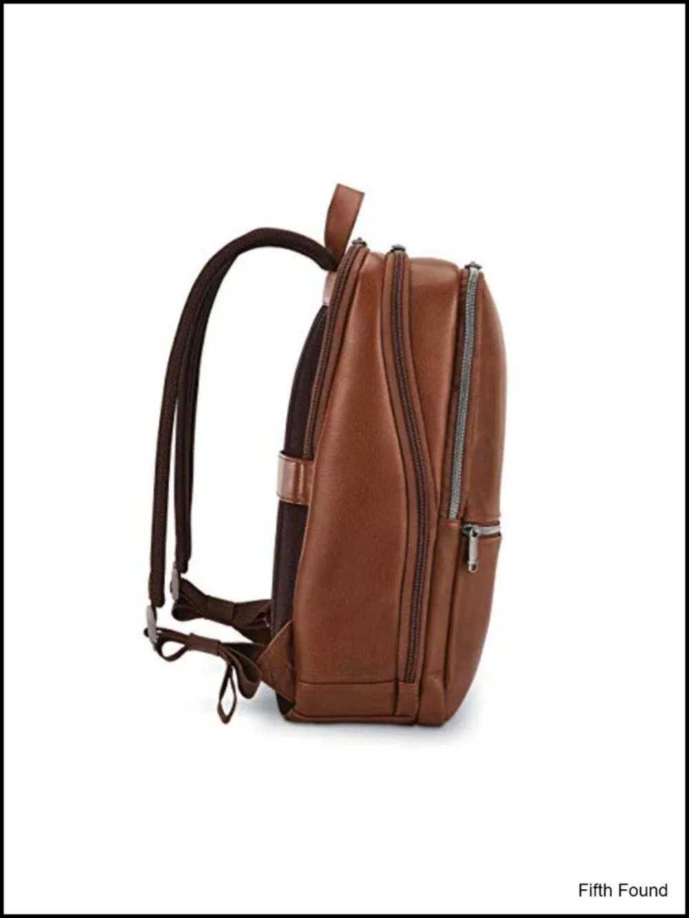 Leather Slim Laptop Backpack, 14.1